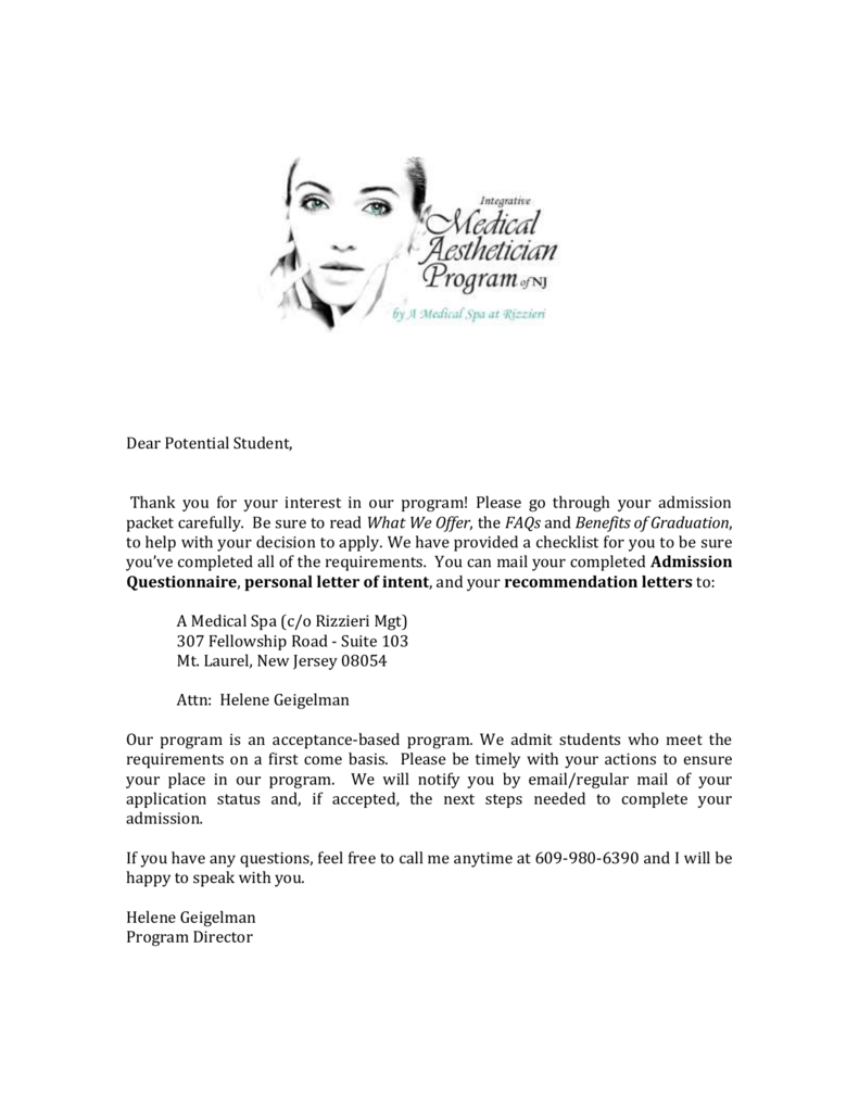 Letter Of Recommendation Esthetician • Invitation Template Ideas 6248