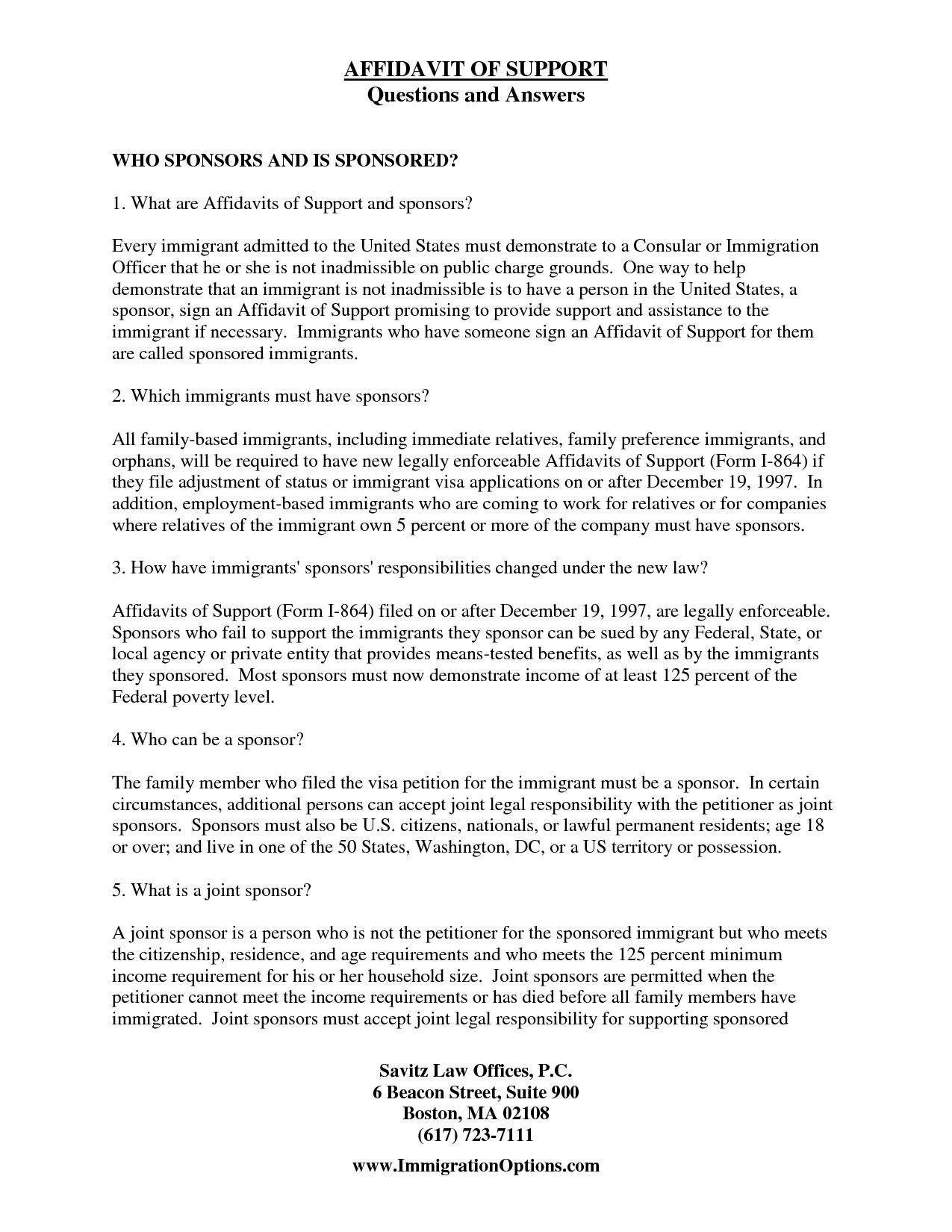 Affidavit Of Support Sample Support Letter Reference intended for measurements 1275 X 1650