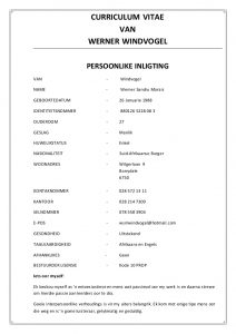 Afrikaans Cv Template Akali with dimensions 768 X 1087