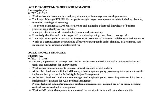 Agile Project Manager Resume Akali with regard to sizing 860 X 1240