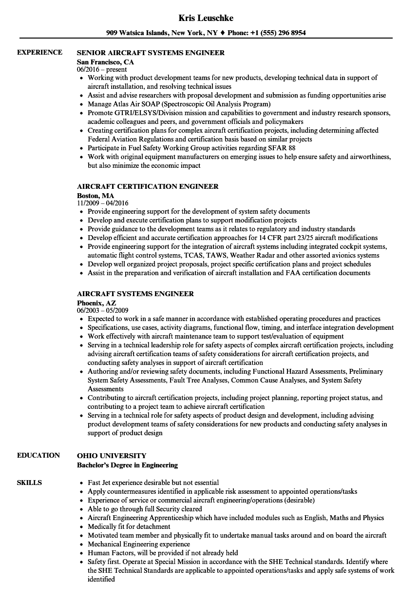 Aircraft Engineer Resume Samples Velvet Jobs intended for proportions 860 X 1240