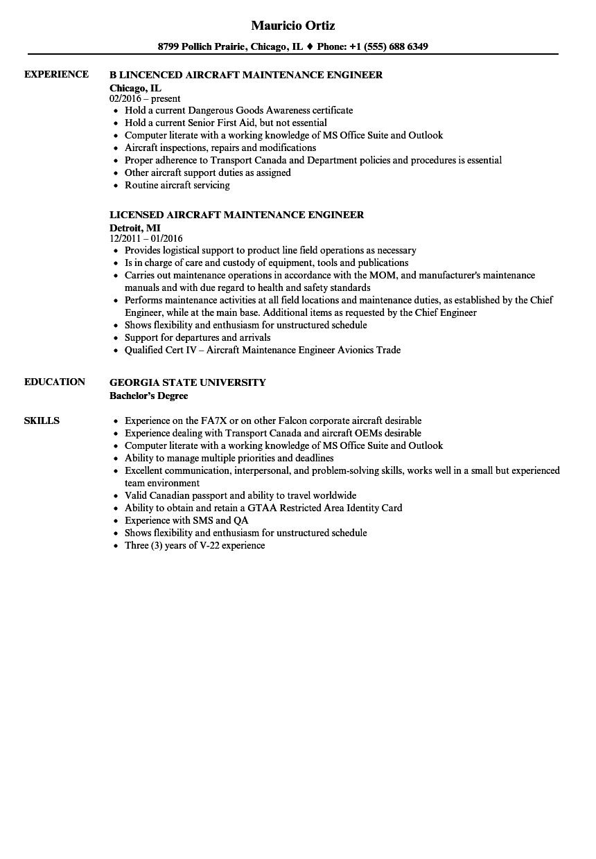 Aircraft Maintenance Engineer Resume Samples Velvet Jobs pertaining to sizing 860 X 1240