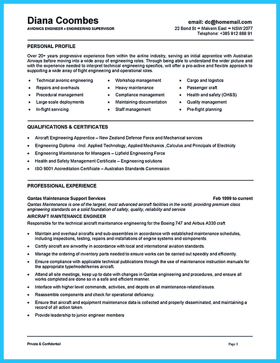 Aircraft Mechanic Resume Templates Enom intended for sizing 928 X 1200