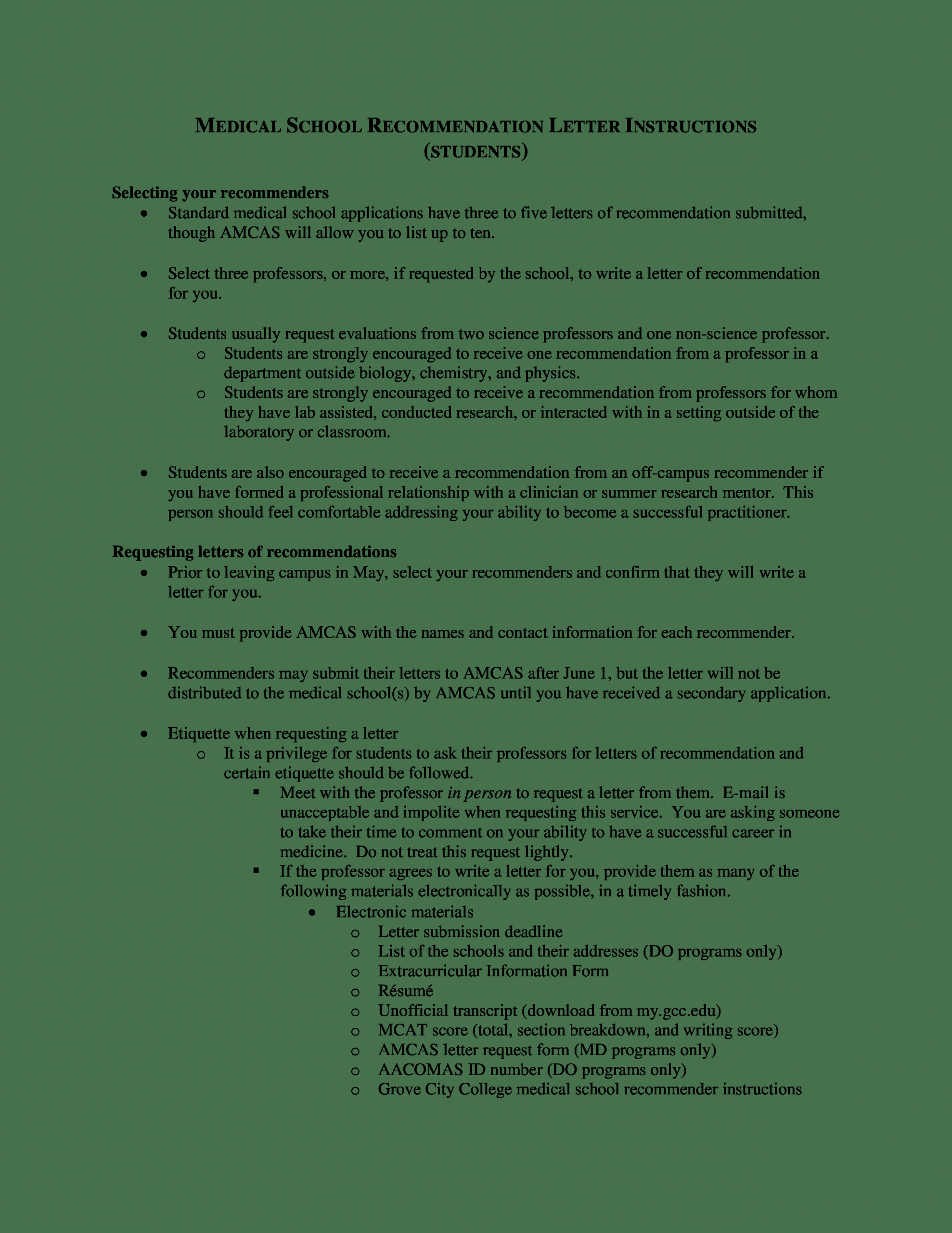 Amcas Recommendation Letter Guidelines Debandje intended for proportions 2550 X 3300