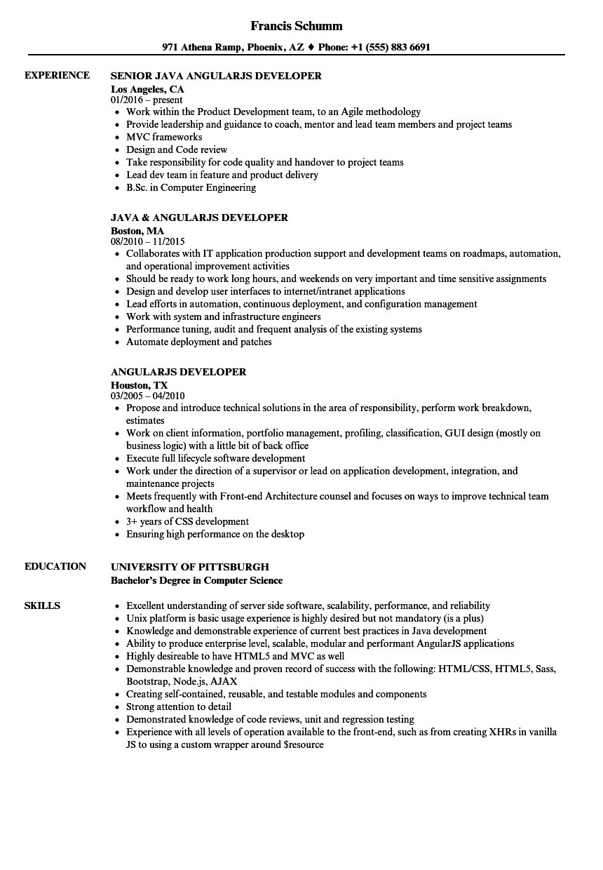 Angularjs Developer Resume Samples Velvet Jobs inside dimensions 860 X 1240