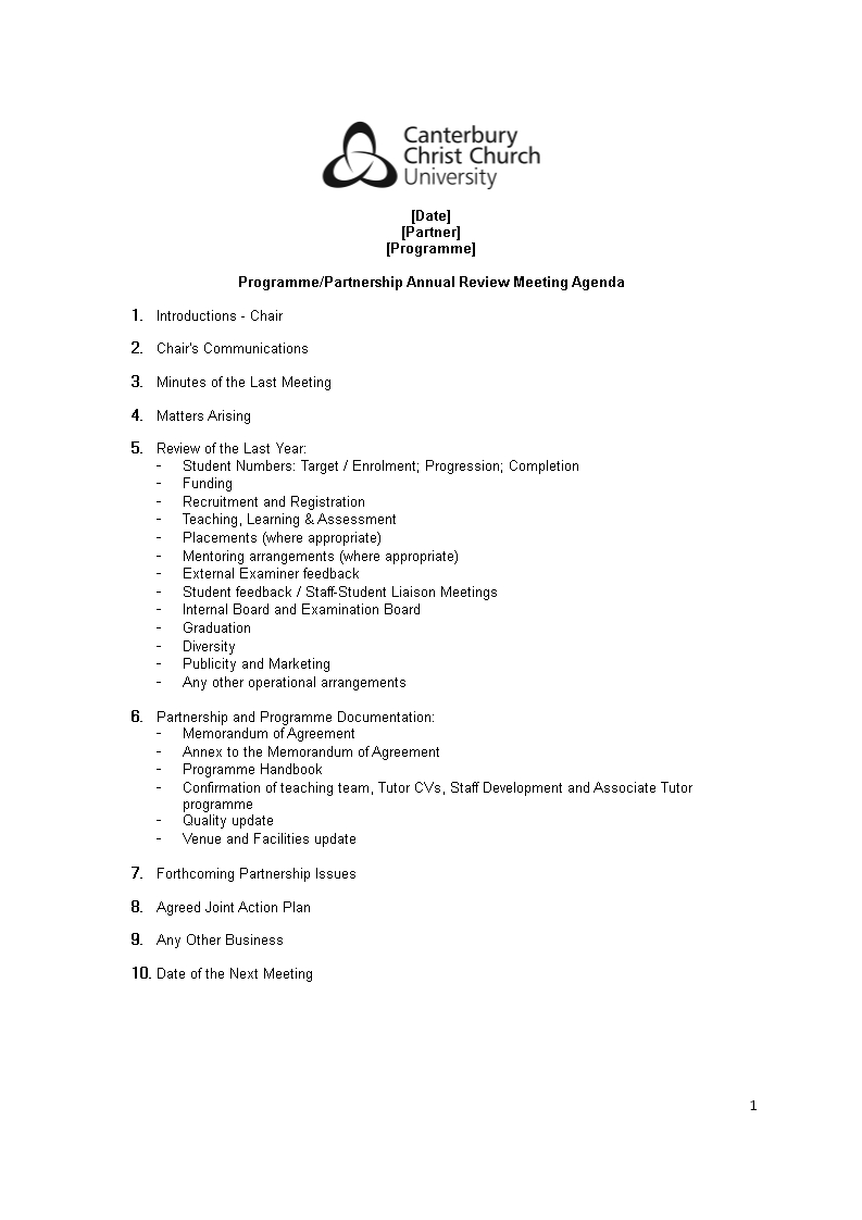 Annual Review Agenda In Templates At with regard to dimensions 793 X 1122