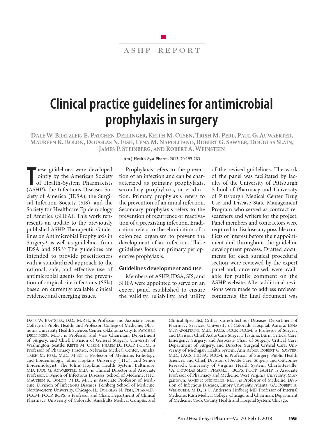 Antimicrobial Prophylaxis In Surgery 2014 Helard Roman pertaining to sizing 1113 X 1490