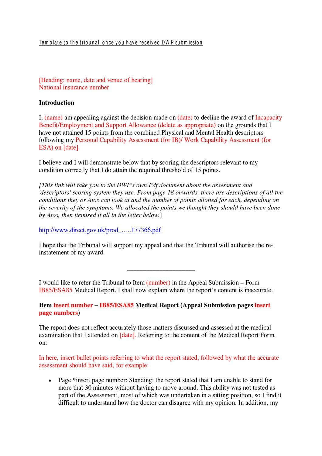 Appeal Template Letter Template Tony Smith Issuu regarding proportions 1060 X 1500