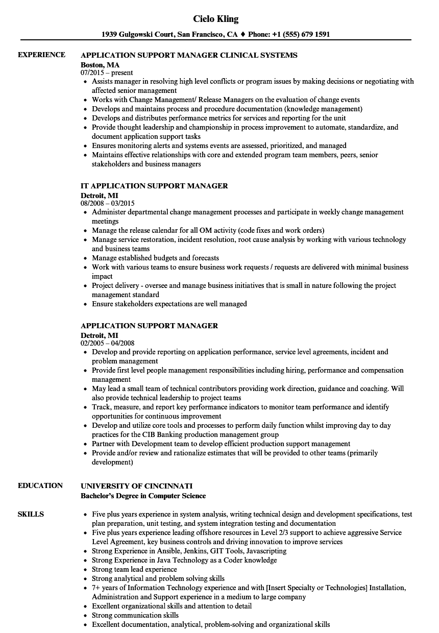 Application Support Manager Resume Samples Velvet Jobs with measurements 860 X 1240