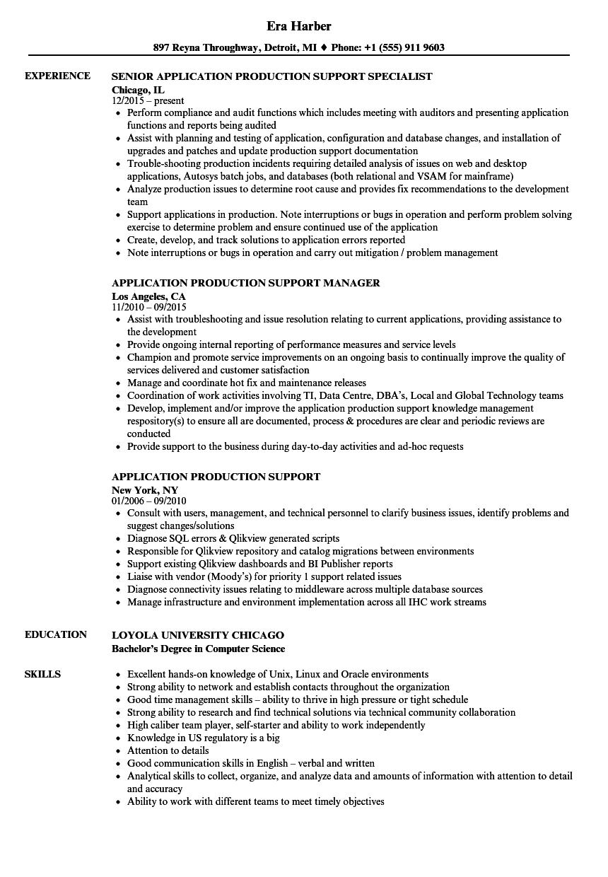 Application Support Resume Sample Akali for size 860 X 1240