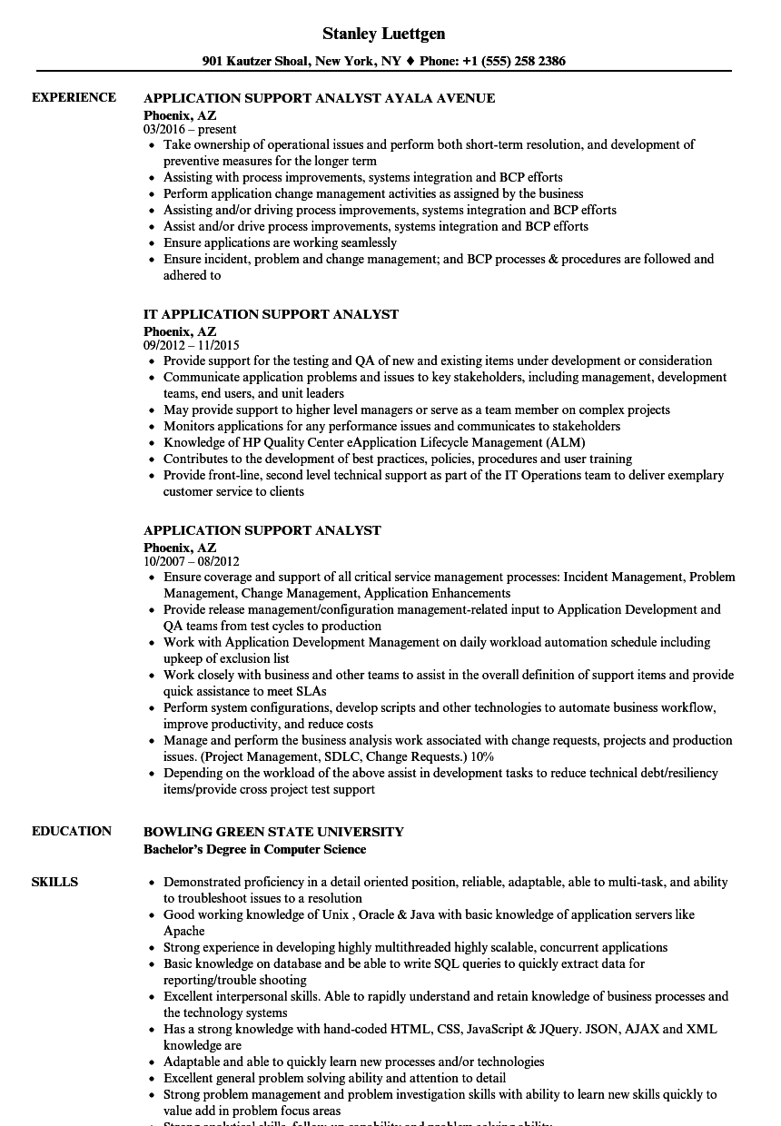 Application Support Resume Sample Akali inside sizing 860 X 1240