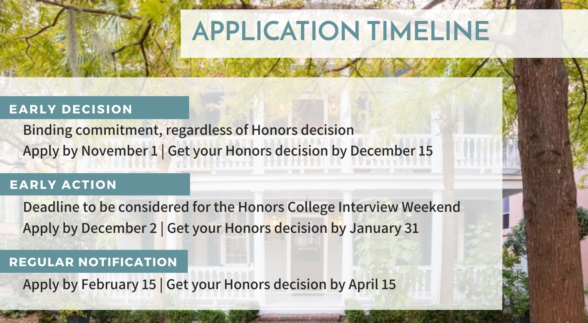 Application Timeline College Of Charleston regarding sizing 1903 X 1047