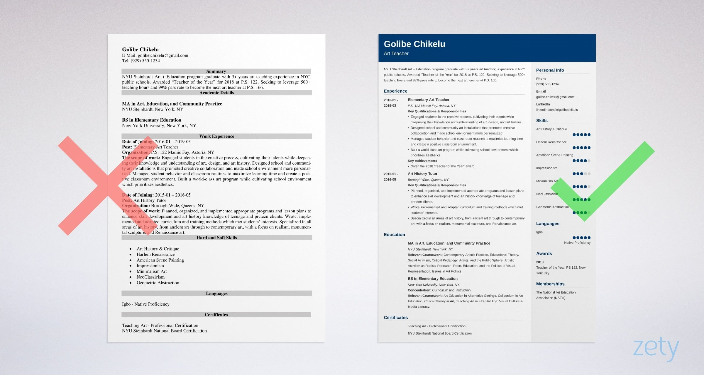 Art Teacher Resume Examples Objective regarding sizing 2400 X 1280