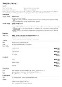 Artist Resume Template Guide 20 Examples Skills regarding sizing 990 X 1400