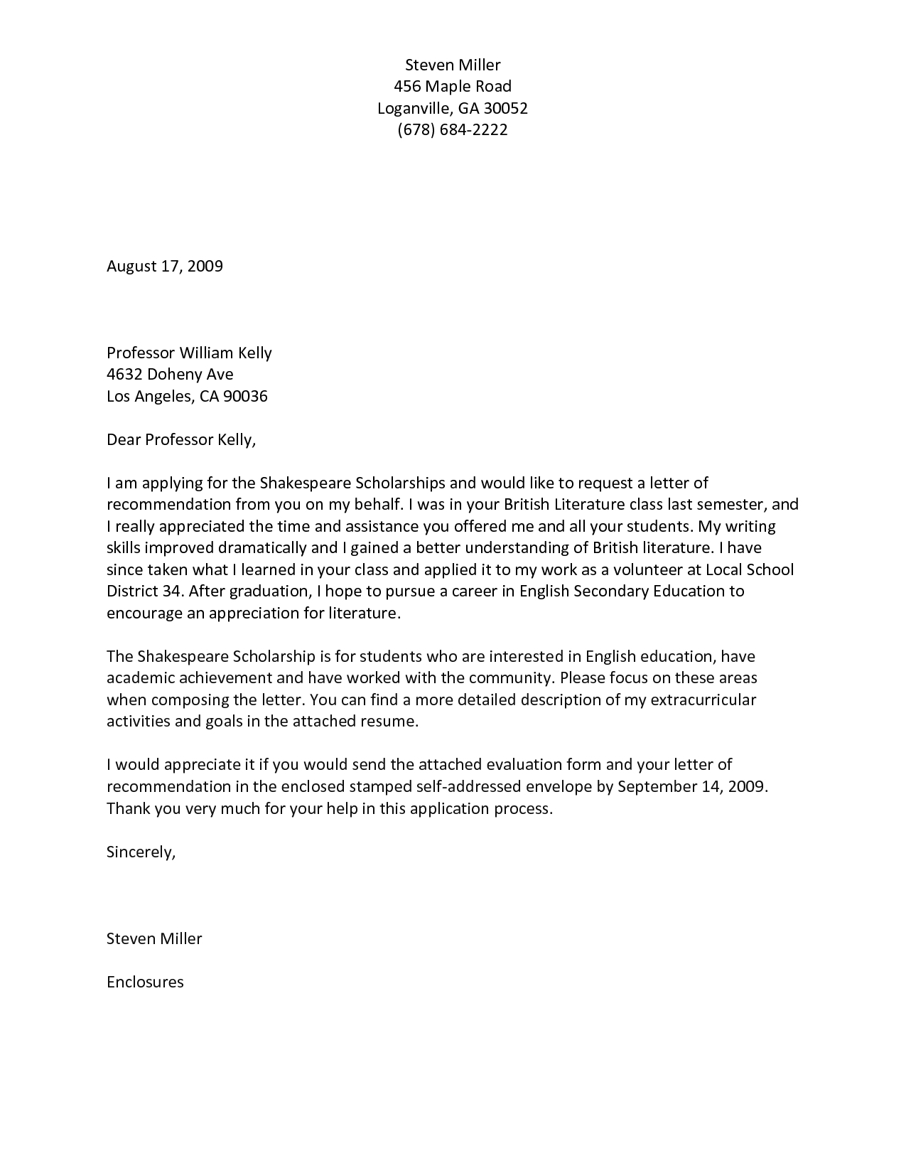 Asking For Recommendation Letter From Professor Sample inside size 1275 X 1650