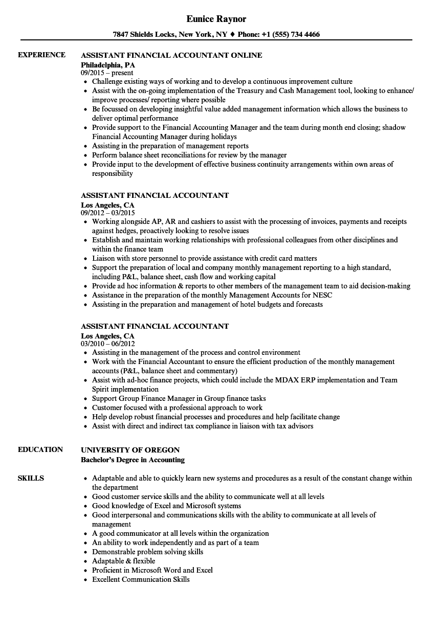 Assistant Financial Accountant Resume Samples Velvet Jobs for proportions 860 X 1240