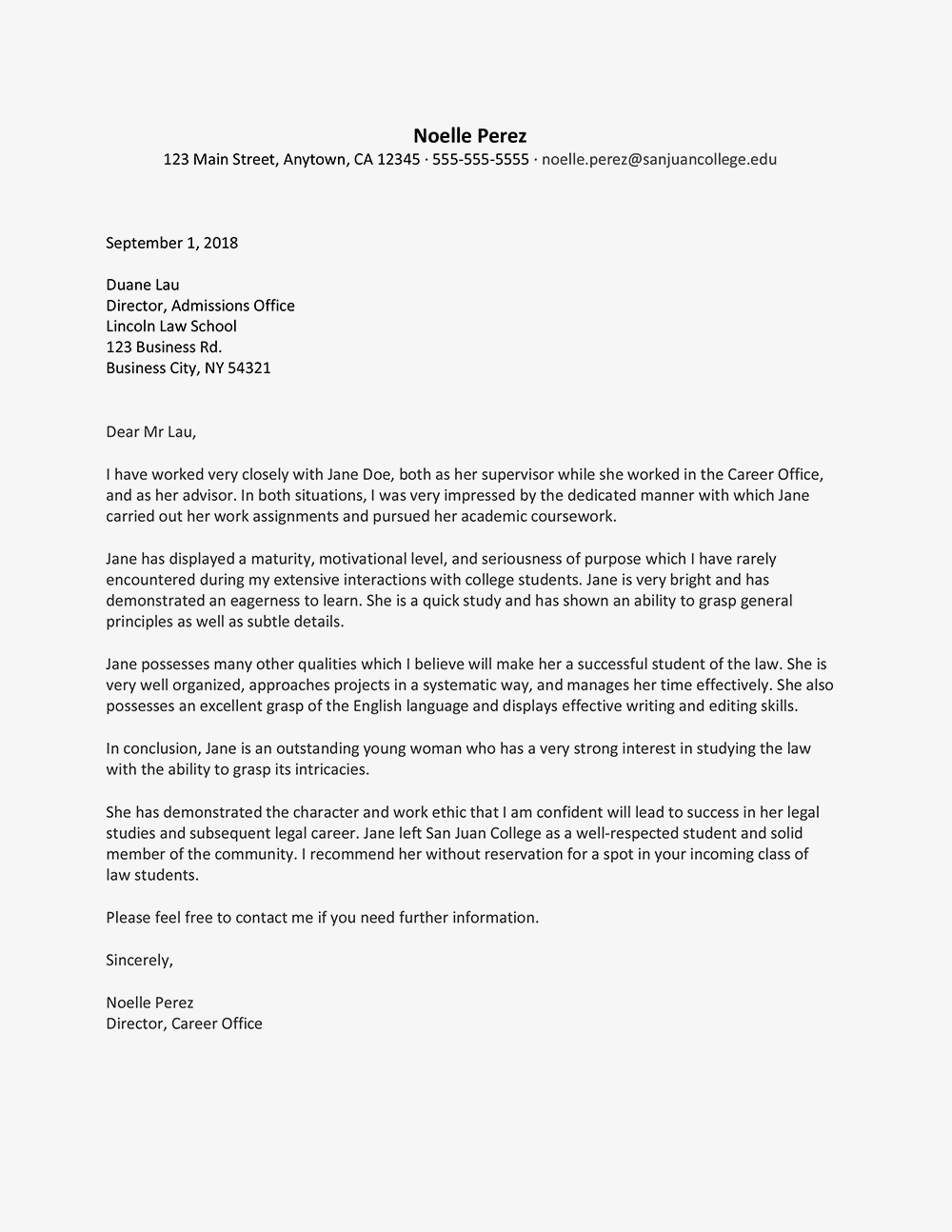 Attorney Letter Of Recommendation Examples Debandje in size 1000 X 1294