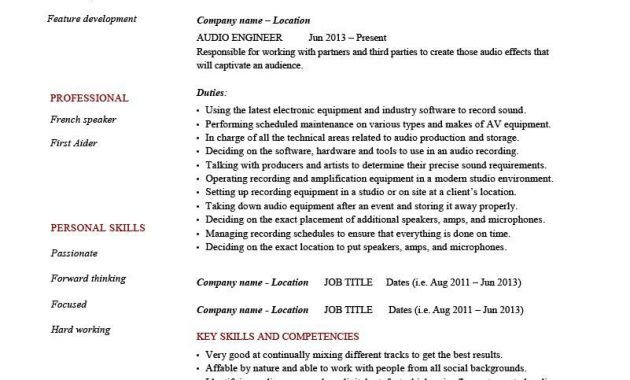 Audio Engineer Resume Audio Engineer Engineering Audio pertaining to size 801 X 1132