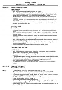 Auto Parts Manager Resume Akali pertaining to measurements 860 X 1240