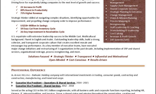 Award Winning Executive Resume Examples Business Resume within sizing 1281 X 1656