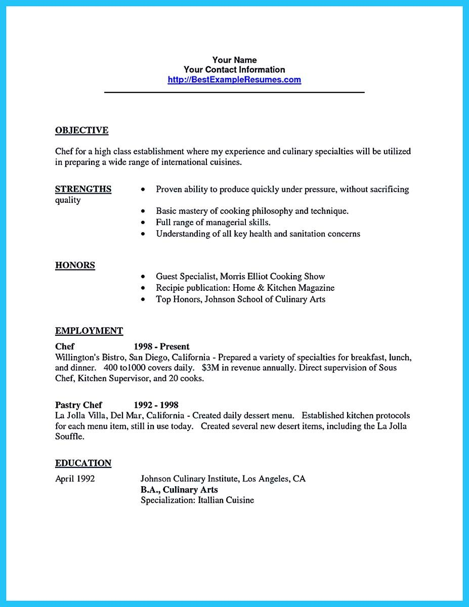 Awesome Excellent Culinary Resume Samples To Help You throughout dimensions 927 X 1200