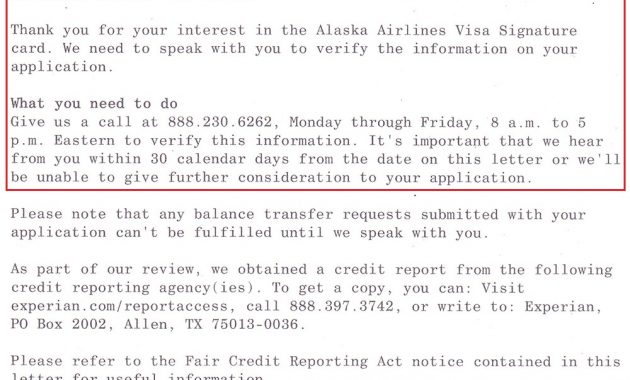 Bank Of America Alaska Airlines Credit Card Pending Letter 1 intended for sizing 1000 X 1400