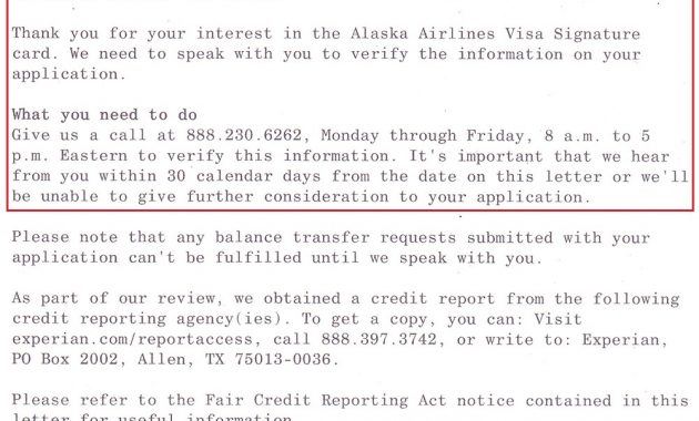 Bank Of America Alaska Airlines Credit Card Pending Letter 1 with regard to dimensions 1000 X 1400