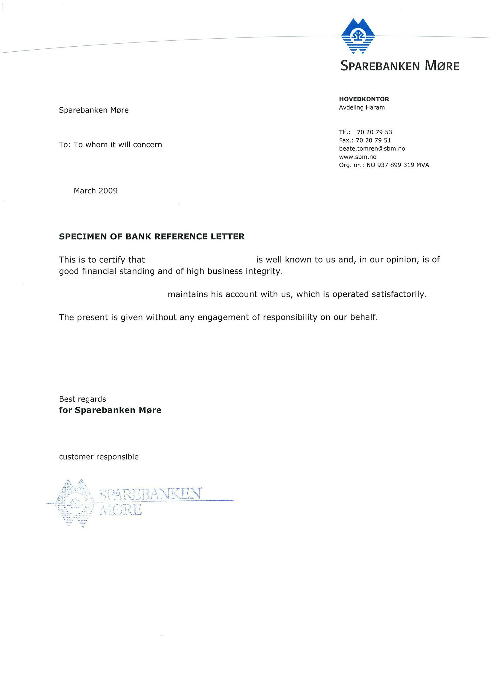 Bank Referencepersonal Recommendation Letter Cover Letter intended for size 1652 X 2340