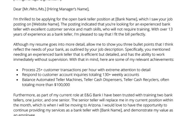 Bank Teller Cover Letter Example Resume Genius intended for sizing 800 X 1132