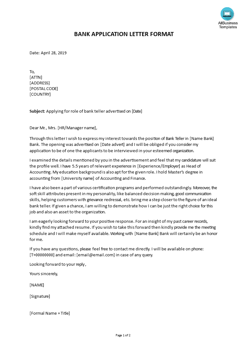 Bank Teller Cover Letter No Experience Templates At regarding measurements 793 X 1122