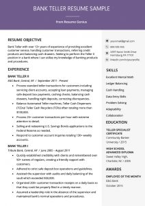 Bank Teller Resume Sample Writing Tips Bank Teller for dimensions 800 X 1132