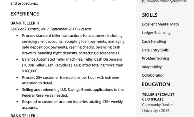 Bank Teller Resume Sample Writing Tips Bank Teller for dimensions 800 X 1132