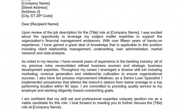 Banker Cover Letter inside size 1275 X 1650