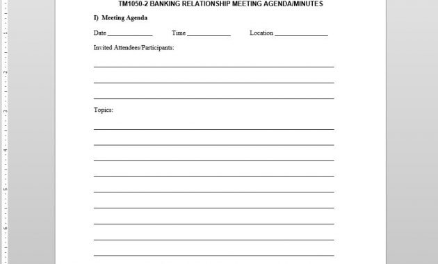 Banking Relationship Meeting Minutes Template Tm1050 2 for sizing 864 X 990