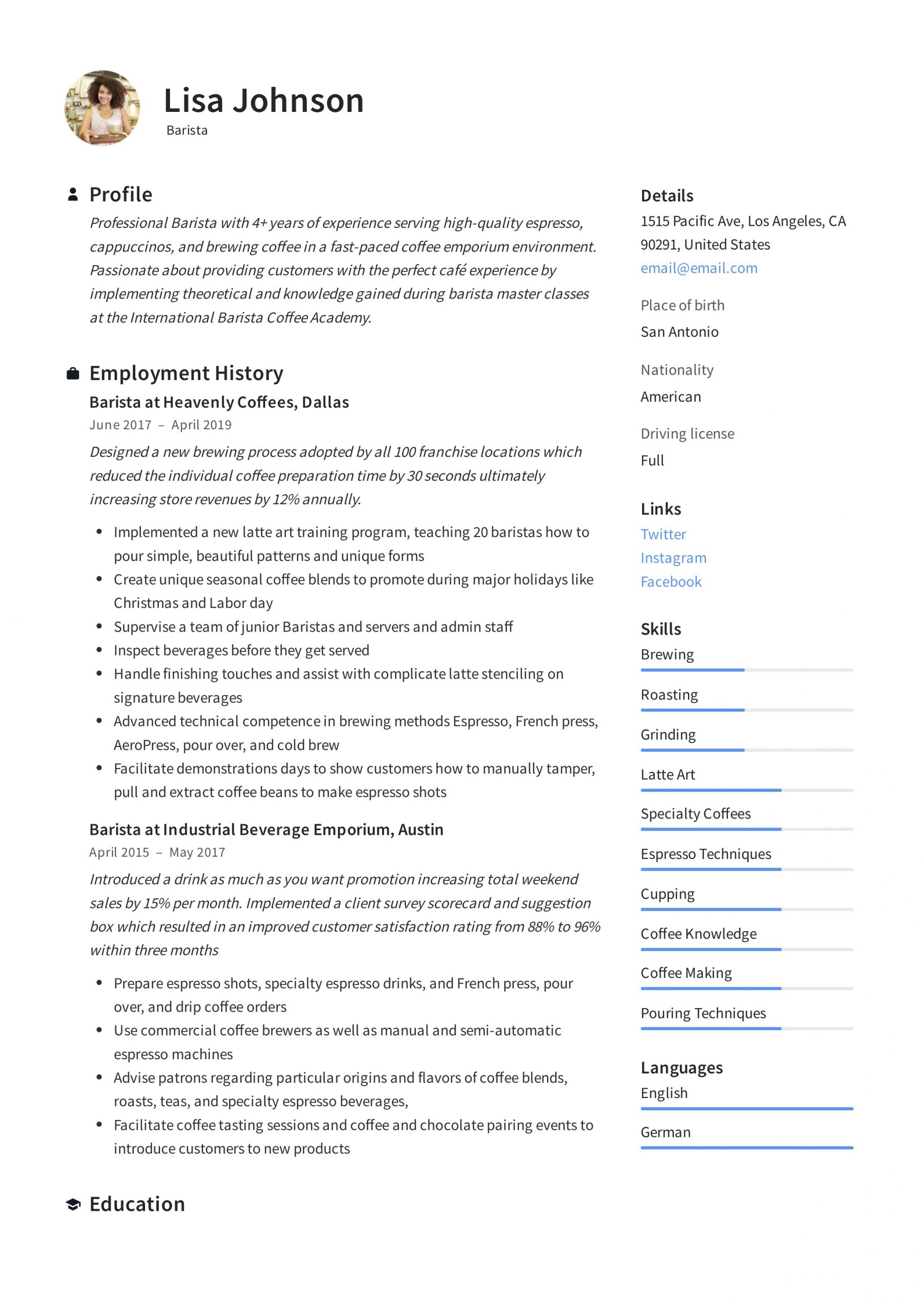 Barista Resume Writing Guide 12 Resume Templates Pdf for sizing 2478 X 3507