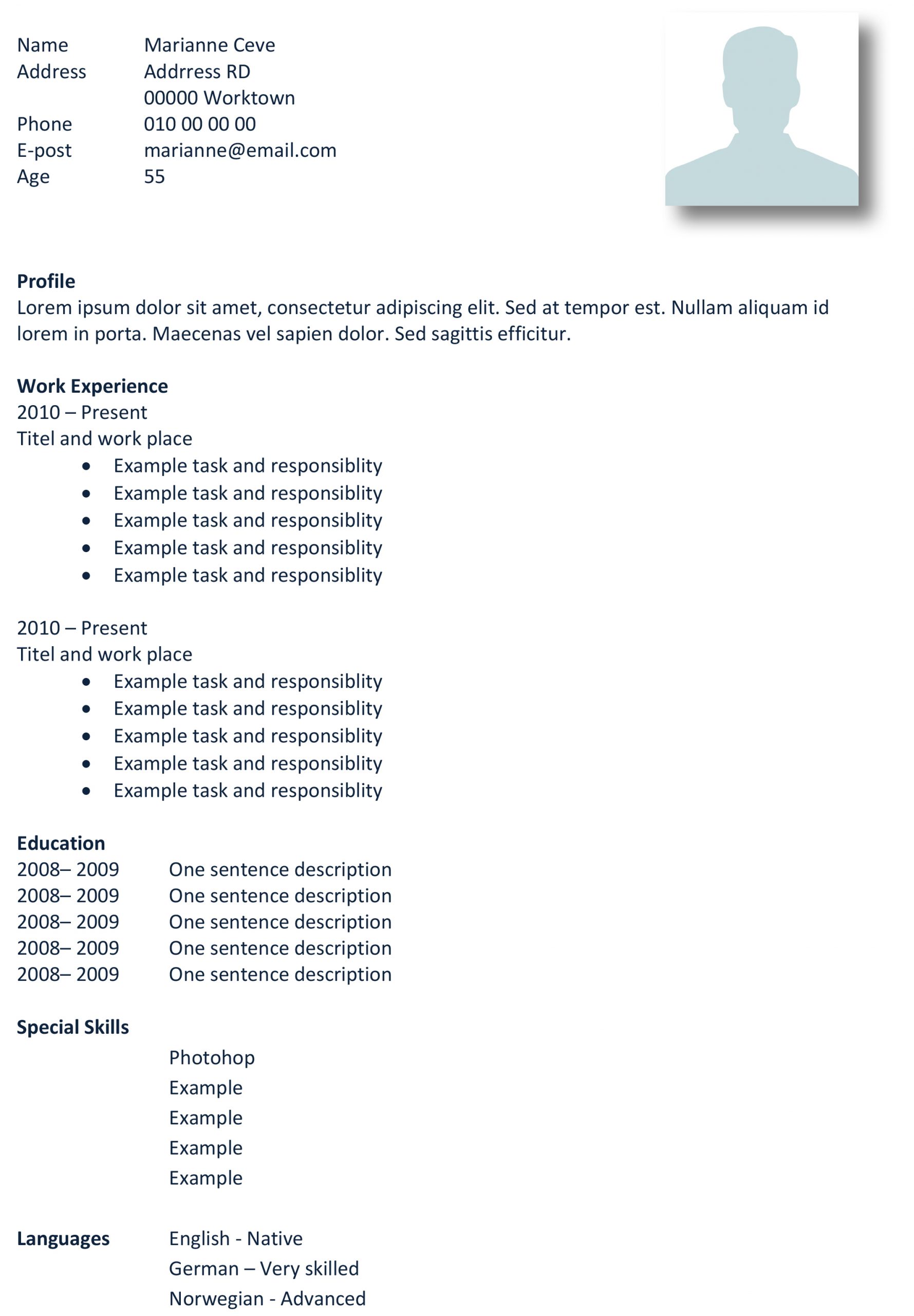 Basic Template From Free Cv Templates in proportions 2128 X 3063