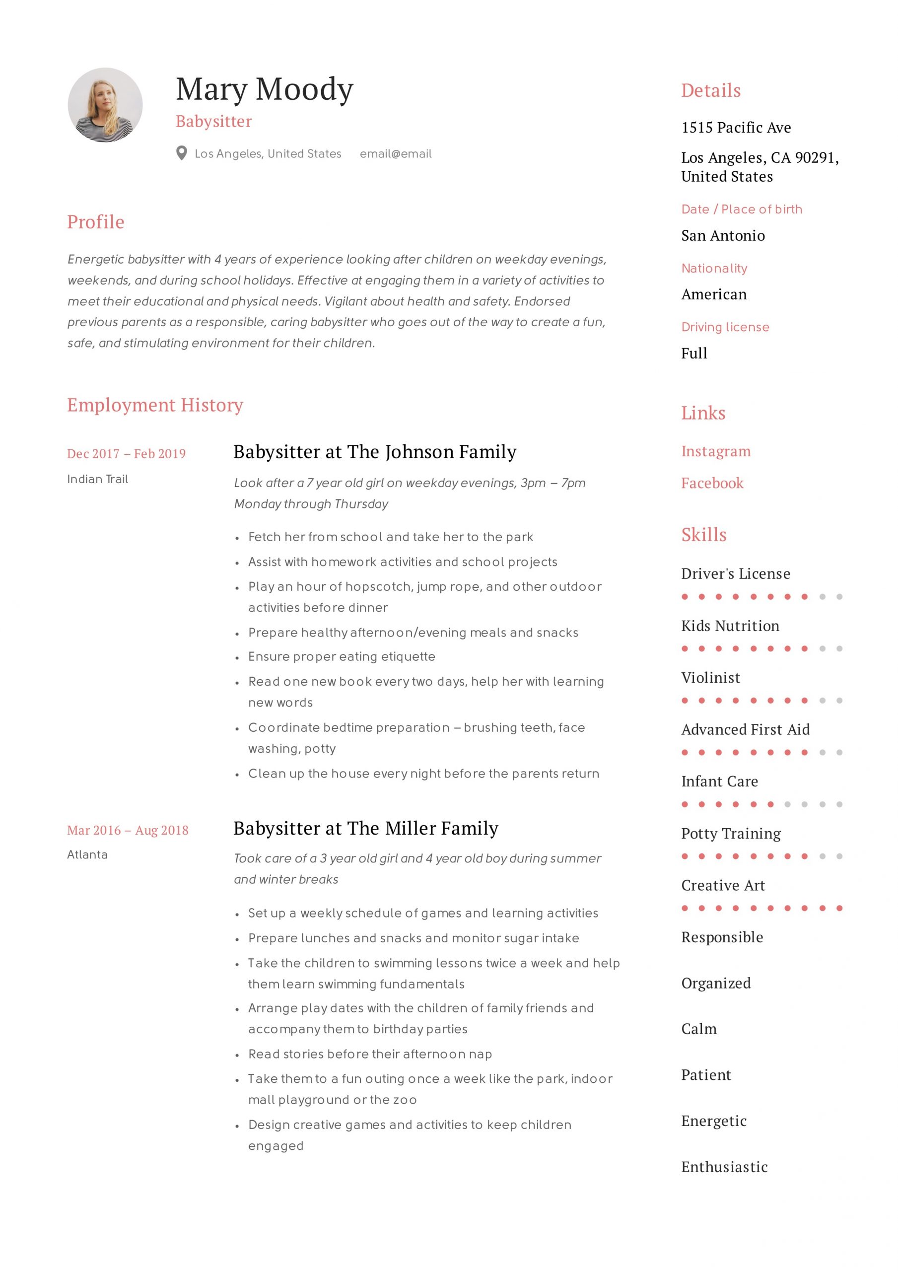 Basitter Resume Example Writing Guide 12 Samples Pdf for measurements 2478 X 3507