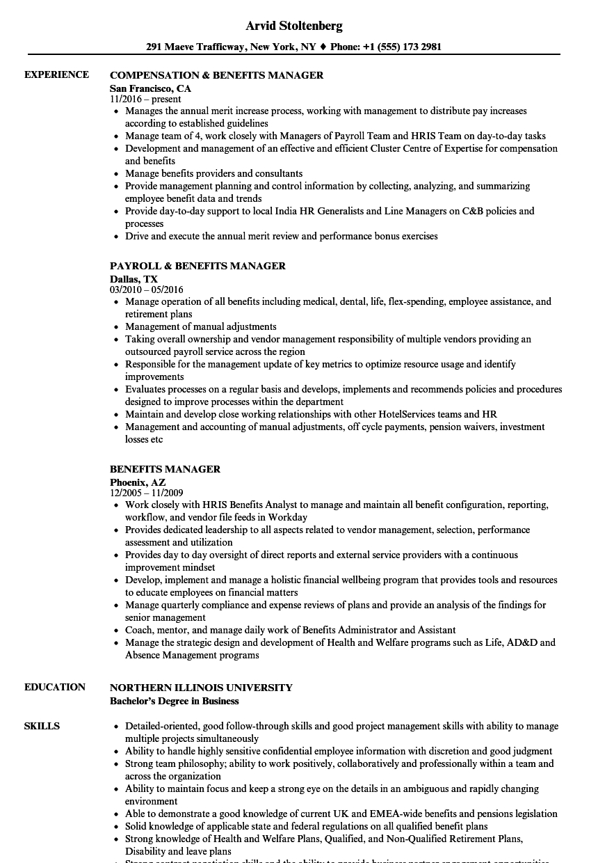 Benefits Manager Resume Samples Velvet Jobs within dimensions 860 X 1240