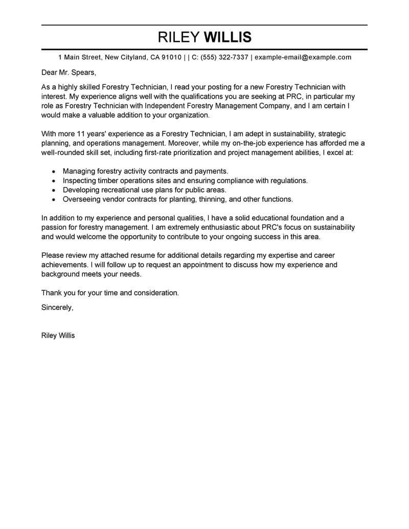 Best Agriculture Environment Cover Letter Examples in proportions 800 X 1035