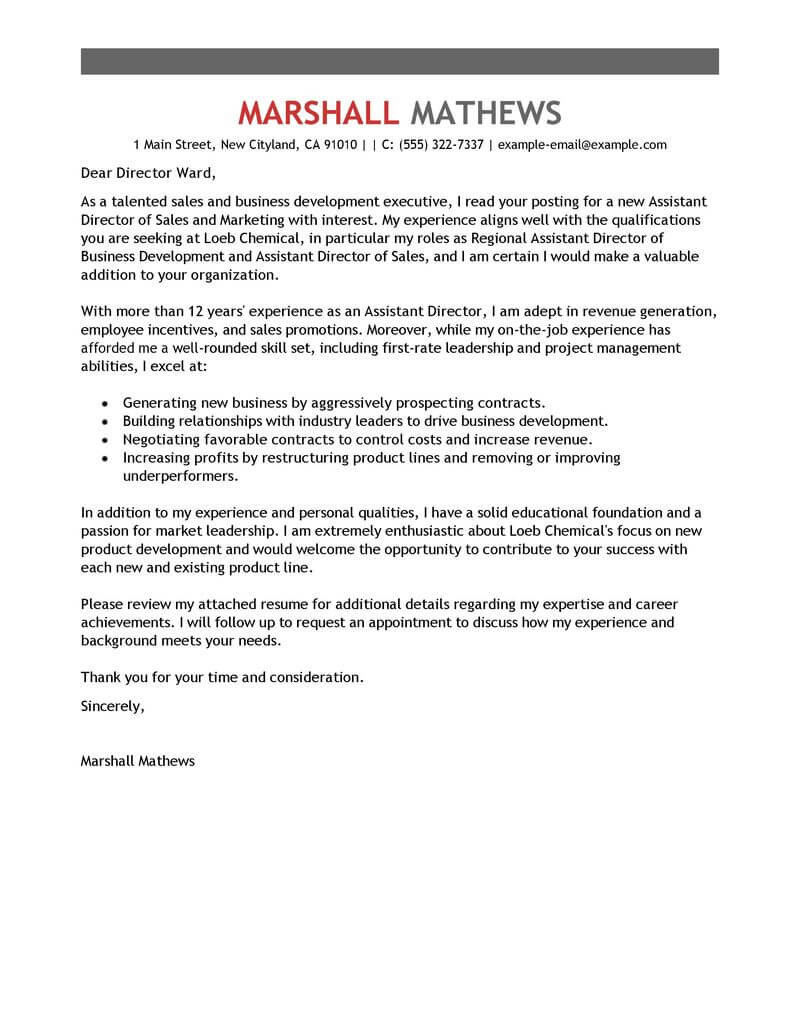 executive director cover letter