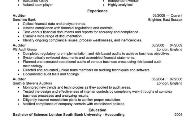 Best Auditor Resume Example Livecareer with dimensions 800 X 1035