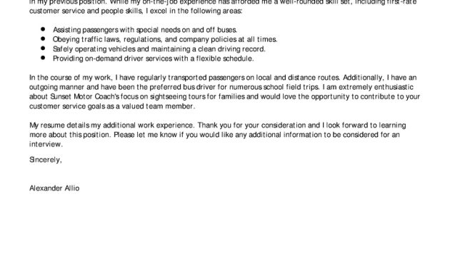 Best Bus Driver Cover Letter Examples Livecareer intended for proportions 800 X 1035