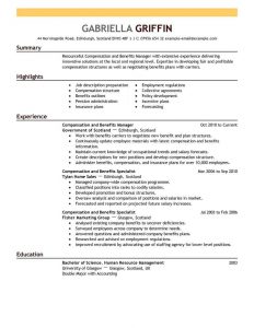 Best Compensation And Benefits Resume Example Livecareer for sizing 800 X 1035