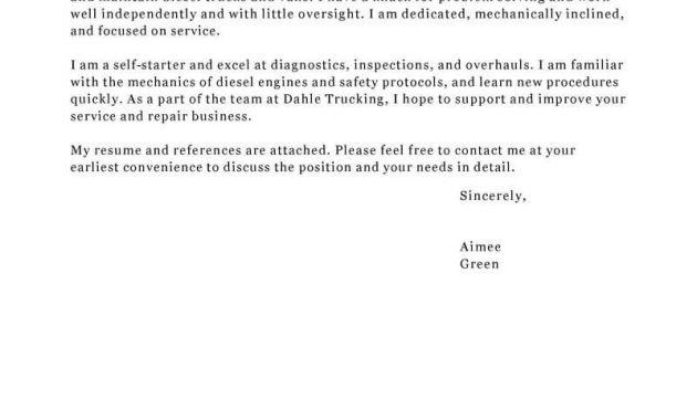 Best Diesel Mechanic Cover Letter Examples Livecareer pertaining to sizing 800 X 1035