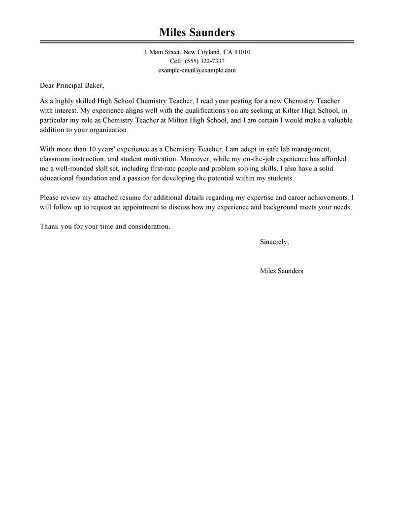 Best Education Cover Letter Examples Livecareer regarding sizing 800 X 1035