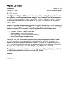 Best Firefighter Cover Letter Examples Livecareer within measurements 800 X 1035