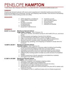 Best General Labor Resume Example Livecareer regarding dimensions 800 X 1035