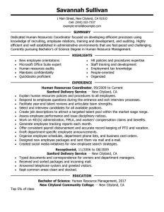 Best Hr Coordinator Resume Example Livecareer throughout dimensions 800 X 1035