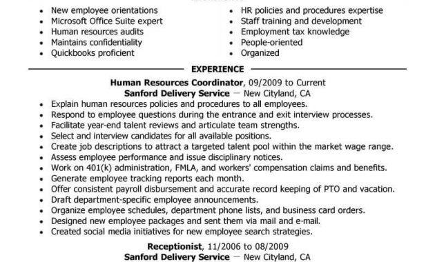 Best Hr Coordinator Resume Example Livecareer throughout dimensions 800 X 1035