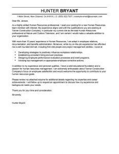 Best Human Resources Cover Letter Examples Livecareer in sizing 800 X 1035